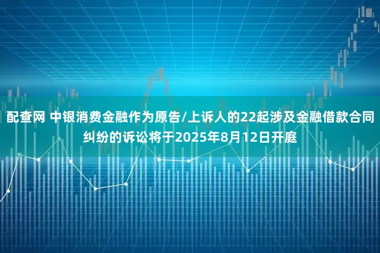 配查网 中银消费金融作为原告/上诉人的22起涉及金融借款合同纠纷的诉讼将于2025年8月12日开庭